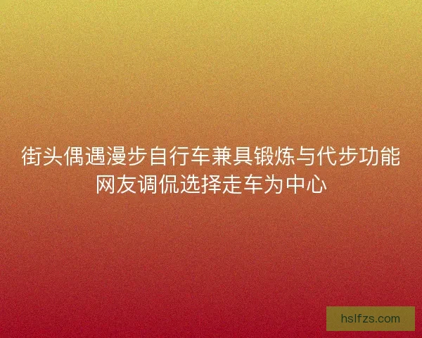 街头偶遇漫步自行车兼具锻炼与代步功能网友调侃选择走车为中心
