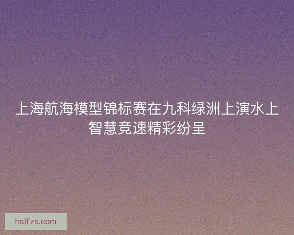 上海航海模型锦标赛在九科绿洲上演水上智慧竞速精彩纷呈