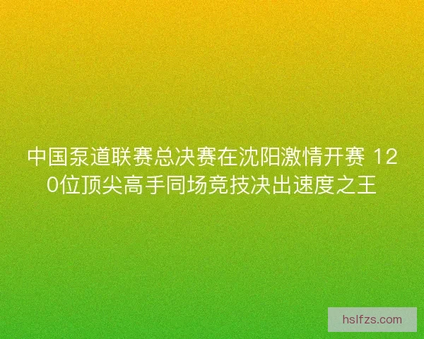 中国泵道联赛总决赛在沈阳激情开赛 120位顶尖高手同场竞技决出速度之王